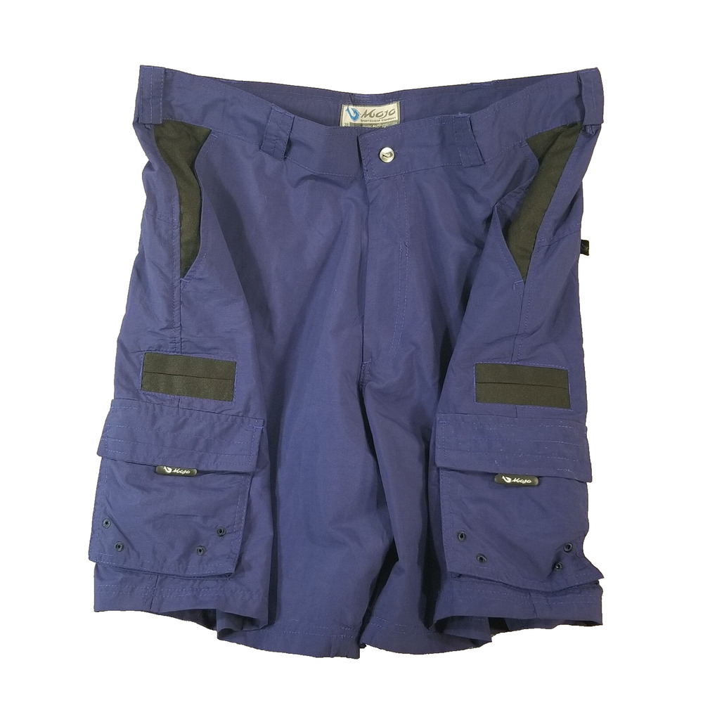 Mojo Cargo hiking shorts men's 38x8 blue nylon outdoor fishing Dri-Fit adventure